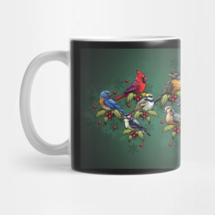 Christmas Holiday Birds Green Mug